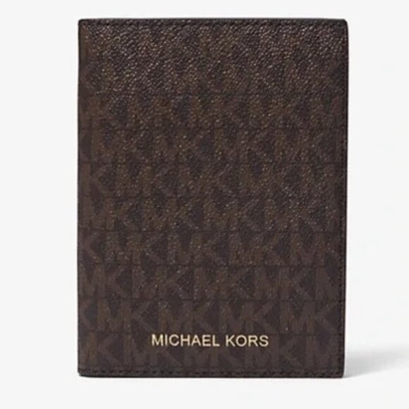 EUC Michael Kors Brown Monogram Wallet Passport Holder - Picture 1 of 8